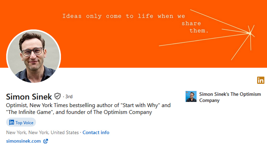 Simon Sinek LinkedIn profile