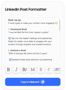 Formatted LinkedIn posts