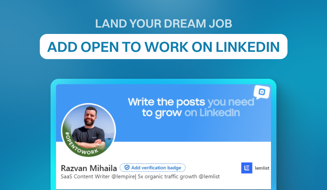 Add Open to Work on LinkedIn