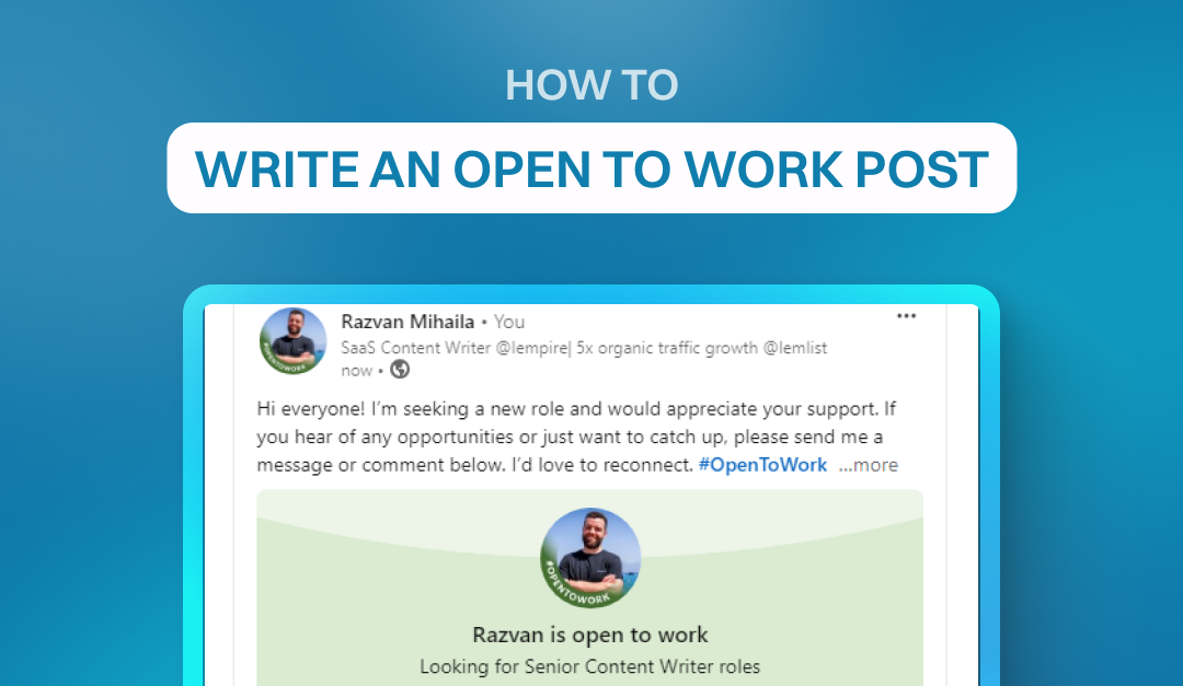 how to write an open to work post on LinkedIn